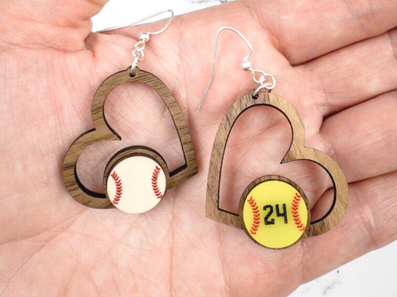 Softball Mom SVG Lasercut File softball Heart SVG Etsy