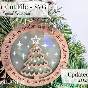 2025 Family Christmas Ornament SVG Laser Cut File: Personalized Bauble (Digital Download)