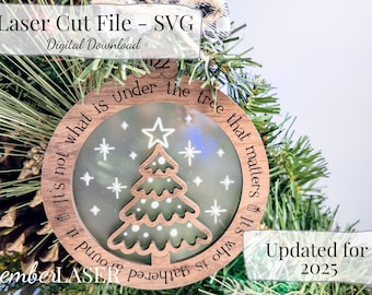2026 Family Christmas Ornament SVG Laser Cut File: Personalized Bauble (Digital Download)