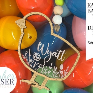 Chick Basket Tag Laser Cut Files Easter | Laser Cut Files Easter | Glowforge Easter | Easter Basket Tags Laser File | Glowforge | Laser Cut