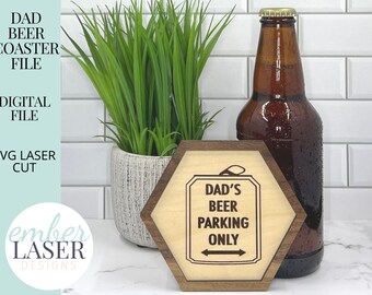 Dad's Beer Parking Coaster Laser SVG File (Digital Download)