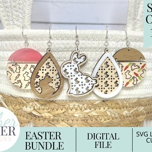 Boucles d’oreilles de Pâques Laser Cut Bundle | | de fichier Glowforge Earring | de fichiers SVG laser | de fichiers Glowforge Easter | de découpe laser de Pâques Pâques Laser Cut SVG