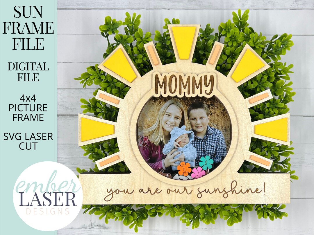 Mother's Day Picture Frame Laser Cut File Grandma Frame SVG Mother's Day Laser Cut File Laser