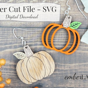 Pumpkin Earring SVG Bundle | Lasercut File Fall Earrings