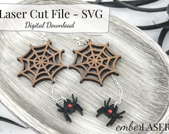 Halloween Spider Web Earrings SVG Laser Cut File (Digital Download)