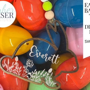 Bunny Basket Tag Laser Cut Files Pâques | Fichiers découpés au laser Pâques | Pâques de Glowforge | Étiquettes de panier de Pâques Fichier laser | Glowforge | Coupe au laser