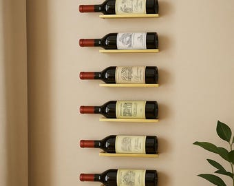 Botellero de pared de metal negro - Juego de 6 - Decoración minimalista moderna