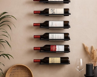 Metal Wall Mounted Wine Rack: Minimalist Set of 6