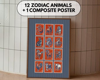 Chinese Zodiac Art Prints – Lunar New Year Decor (Digital Download)