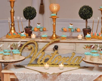 Quinceanera, Sweet 16 candelabra name large-Custom wood name, Nursery, birthday, centerpiece