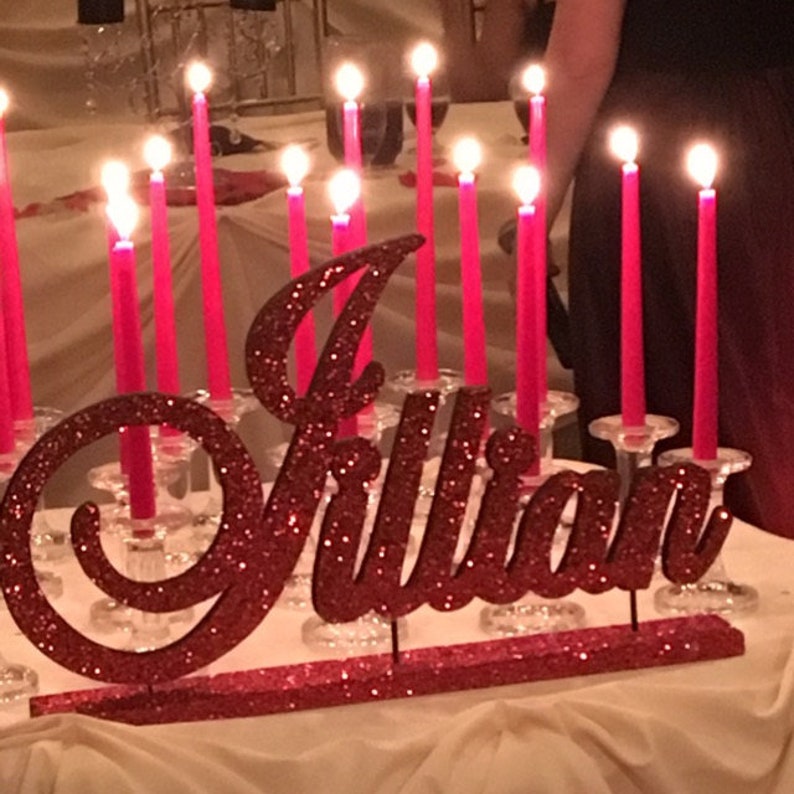 Sweet 16 candelabra name largeCustom wood name Nursery Etsy