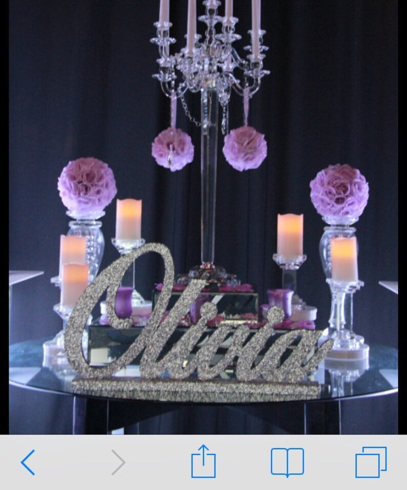 Sweet 16 candelabra name largeCustom wood name Nursery Etsy