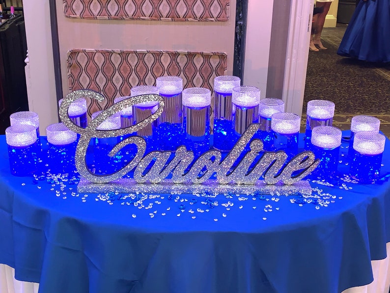 Quinceanera Sweet 16 Candelabra Name Largecustom Wood Name Etsy
