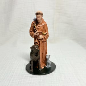Statue de saint François d&#39;Assise peinte à la main | Statue icône catholique | Cadeau de rénovation de maison de prière | Idée cadeau catholique