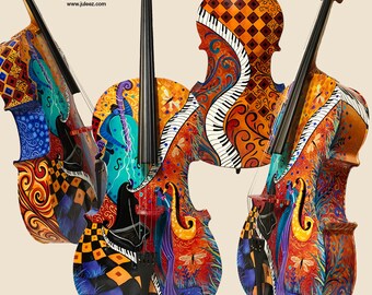 Hand Painted 4/4 Cello: Custom Musical Instrument, Cellist Gift - Etsy