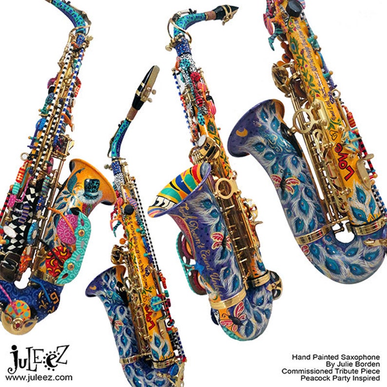 Colorful Alto Saxophone Custom Saxophone Hand Painted Etsy