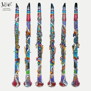 Colorful Painted Clarinet, Custom Painted Clarinet, Clarinet Gift, Clarinet Art, Musical Instrument Art, Colorful Clarinet, Clarinet, Juleez