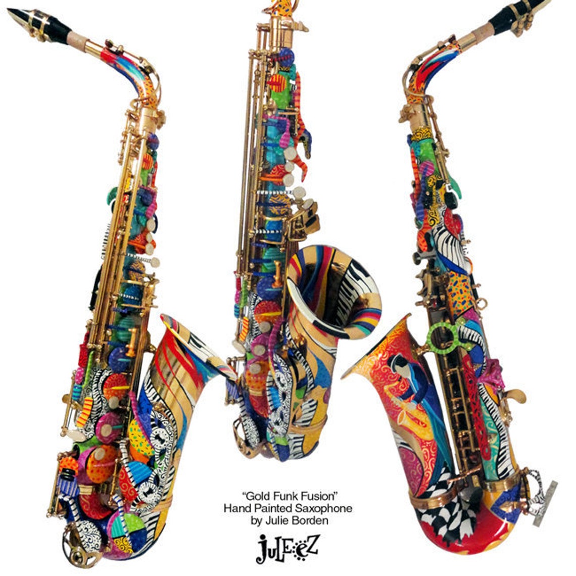 Colorful Alto Saxophone Custom Dog Saxophone Saxophone Art Etsy