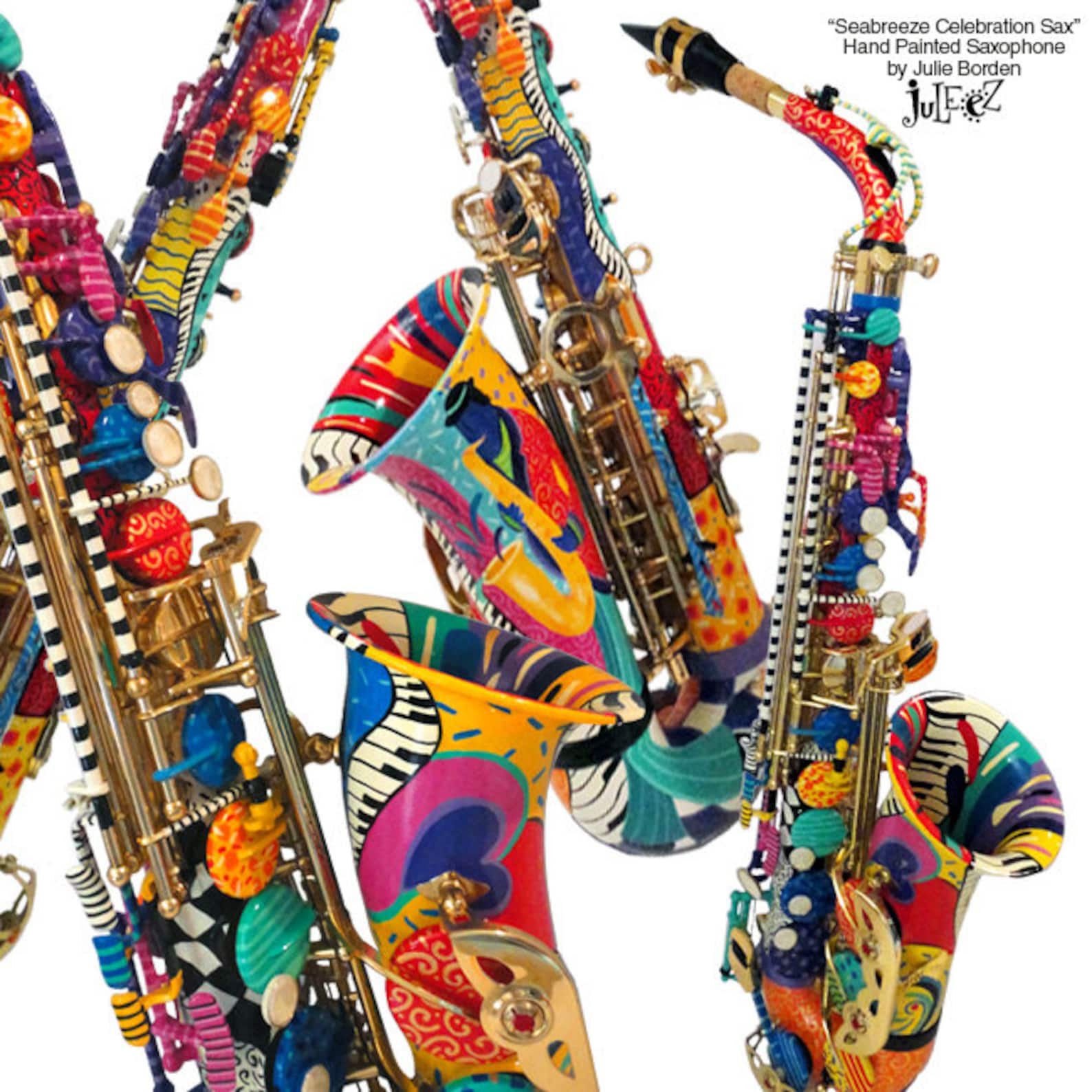 Alto Saxophone, Custom Saxophone, Hand Painted Saxophone, Sax Art, Jazz