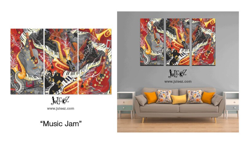 Sale Set Of 3 Canvas Prints 3 Panel Wall Decor Colorful Etsy