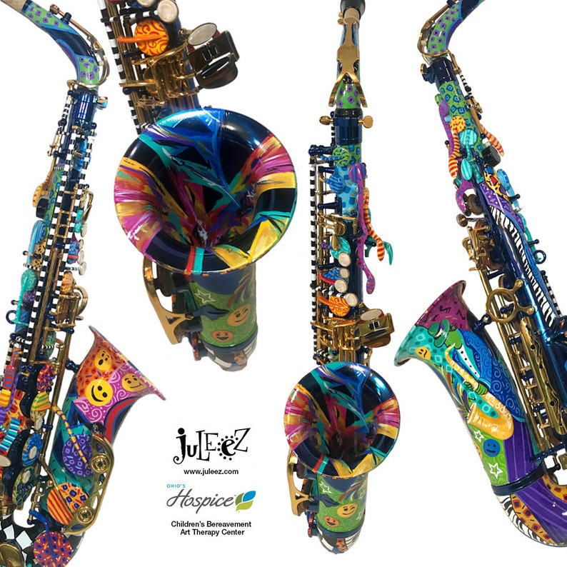 Colorful Alto Saxophone Custom Saxophone Hand Painted Etsy