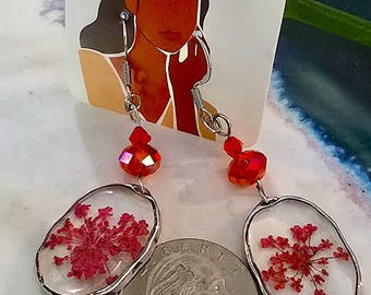 Pressed Flower Resin Earrings | Botanical Jewelry | Handmade Floral Earrings | Nature Inspired Gift (Item F)