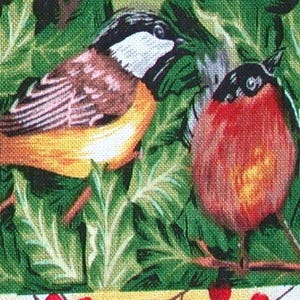 1 Yard SONGBIRD ROSEHIP STRIPE Autumn Trees Forest Nature Wild Song Birds Feathered Friends FabriQuilt Patchwork Quilting Sewing Fabric