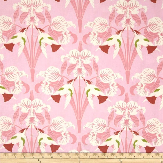 1 Yard Chloe Birds Orchids Barn Swallow Bird Flowers Etsy
