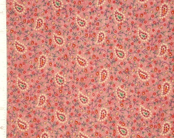 1 Fat Quarter PETITE LEAFY PAISLEY Tiny Floral Trade Winds Rose Pink J & E Designs Spectrix Quilting Sewing Craft Fabric