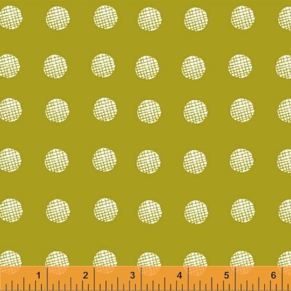 1 Fat Quarter LEMMIKKI Piste Jansdotter Crosshatch Dots 43086-2 Lime Polka Dot Modern Graphic Windham Scandinavian Quilting Sewing Fabric