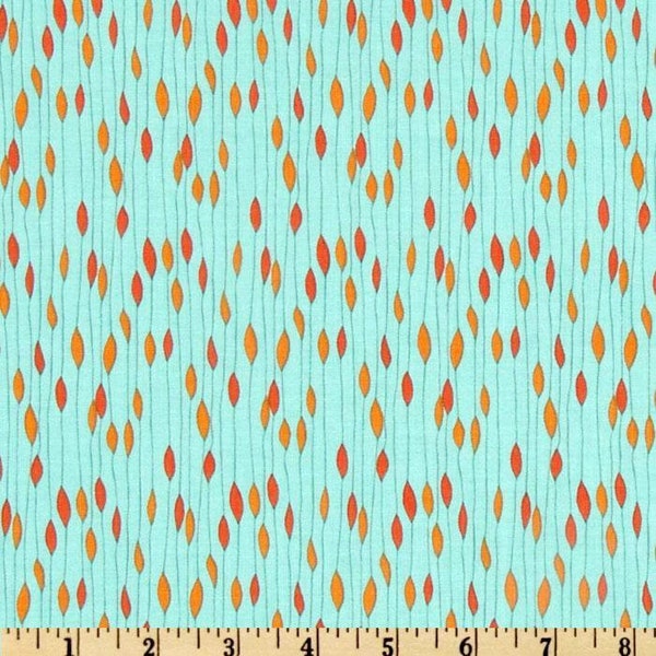 1 Yard Valori Wells Novella RAIN Orange Aqua Diamond Droplets pwvw050 Tangerine Graphic Free Spirit Quilting Sewing Fabric