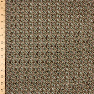 1 Yard Sentimental Journey DAINTY CALICO FLOWER Circa 1800's Olive Sage Garnet Ro Gregg Quest for a Cure Northcott Quilting Sewing Fabric