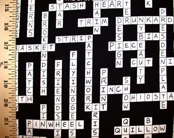 crossword fabric etsy