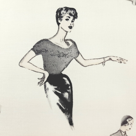 1 Yard Retro 1950's 1960's Style FASHION MODELS COUTURE