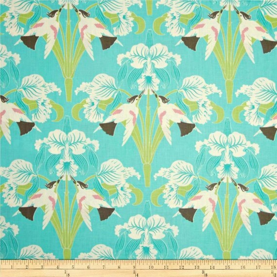 1 Yard Chloe Birds Orchids Barn Swallow Bird Flowers Tanya Etsy
