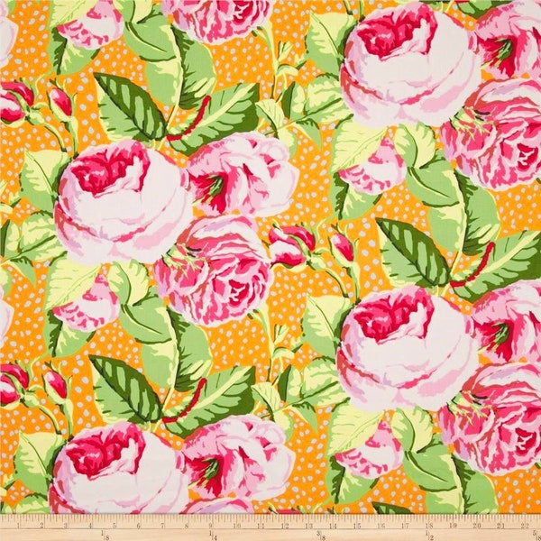 1 Fat Quarter Kaffe Fassett AUGUST ROSE GP018 Pink Spring 2012 Large Floral Red Green Orange Polka Dot Quilting Sewing Westminster Fabric