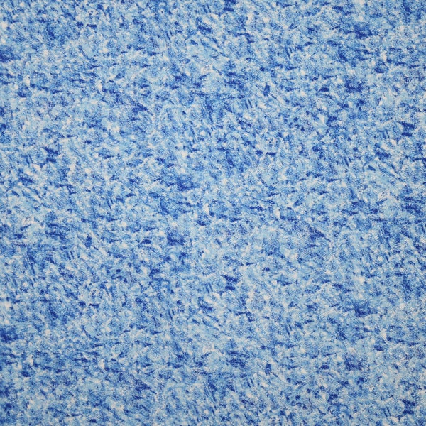 1 Yard SPONGE TEXTURED BLENDER Royal Blue White Abstract Pattern Blank Textiles Quilting Sewing Fabric