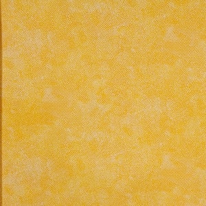 May include: A yellow fabric with a white background and a pattern of small, repeating geometric shapes.