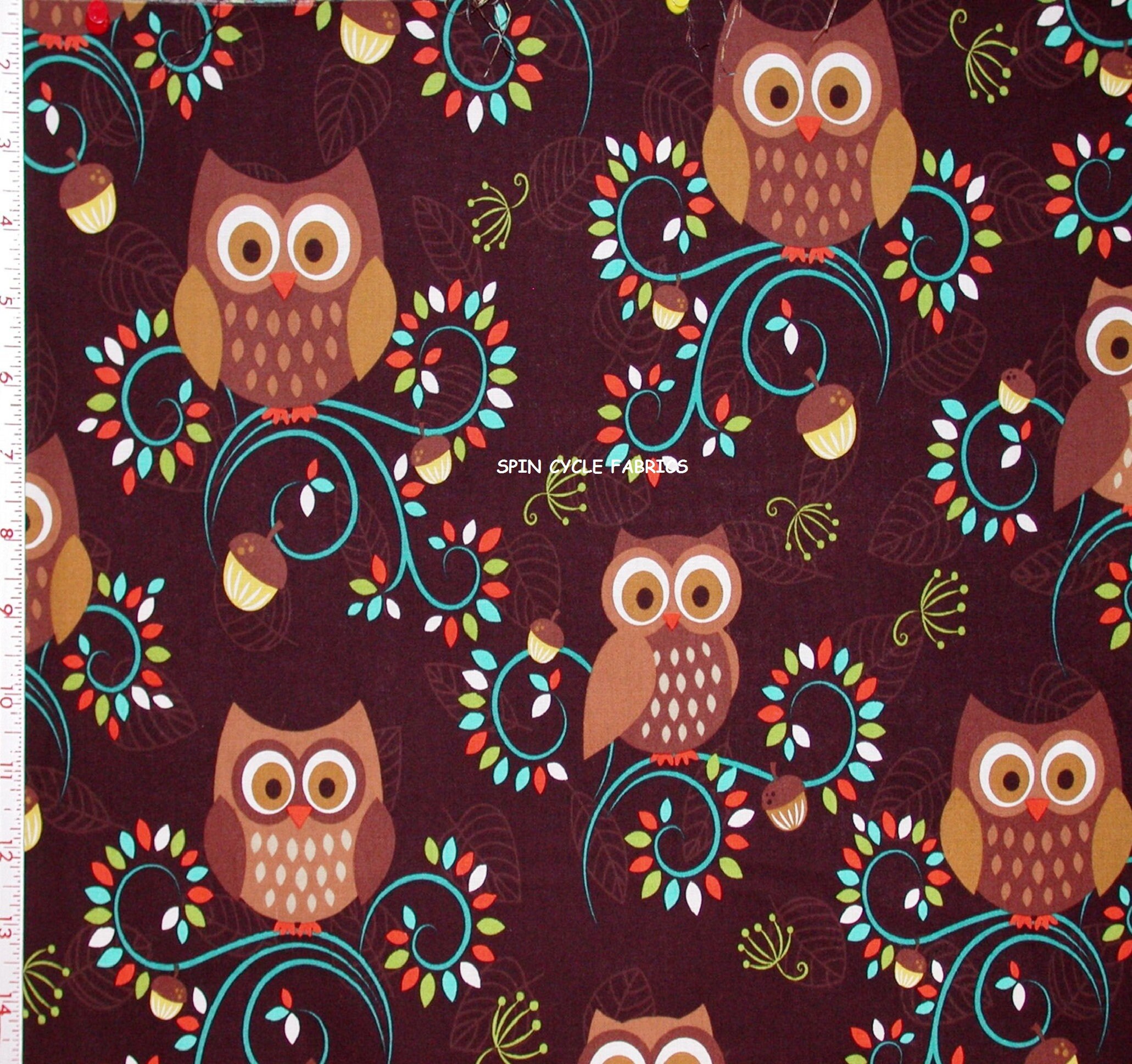 Other, Craft Fabric Fat Quarters Set Of 5 Owl Fabric Birds Mushroom Fabric  Leaves