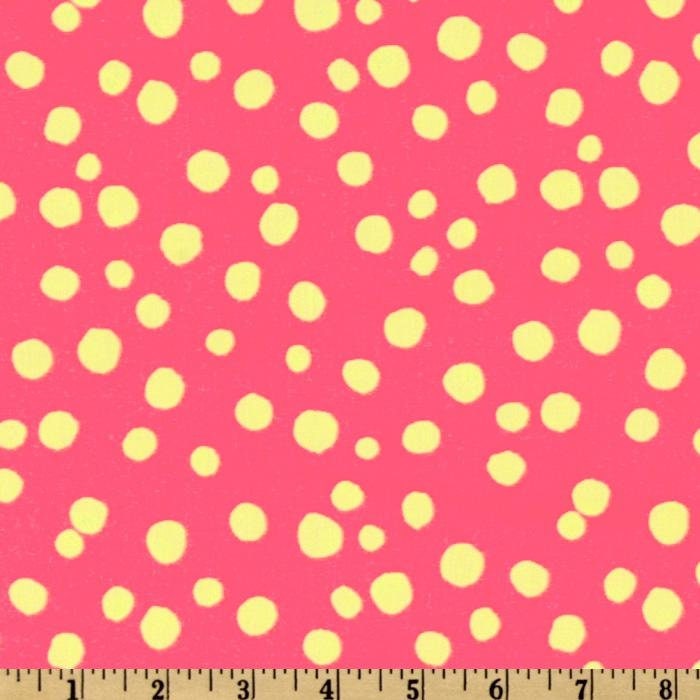 1 Yard Del Hi STONES VW23 Blossom Polka Dots Pebbles Abstract Peach Coral Yellow Valori Wells Free Spirit Westminster Quilting Sewing Fabric
