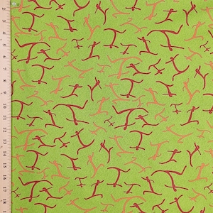 1 Yard Balarinji ABSTRACT RUNNING FIGURES Green Aboriginal Indigenous ...