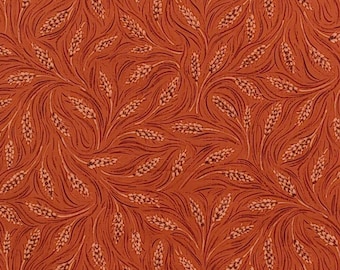 1 Yard FALLING SHAFTS of WHEAT Nancy's Harvest Halvorsen Warm Rustic Cognac Rust Orange Brown Fall Season Nature Benartex Quilt Sew Fabric