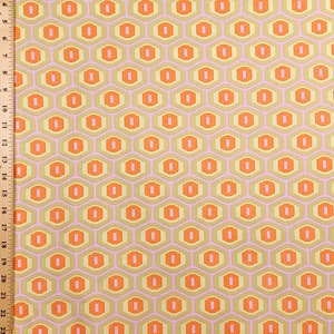 1 Fat Quarter Amy Butler Midwest Modern HONEYCOMB AB25 Sand Orange Pink Geometic Graphic Free Spirit Westminster Quilting Sewing Fabric