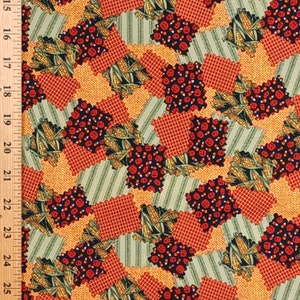 1 Fat Quarter HALLOWEEN LAPPTÄCKNING SCHACKBRÄDA Rutor Harvest Candy Corn Jacks Pumpkin Orange Black Sage Checks Grafik RjR Quilting Sömnad