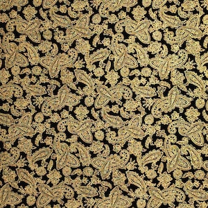 1 Yard Classic MIDAS TOUCH Thick Metallic Gold Paisley Pattern Black Accent Blender Ro Gregg Northcott Quilting Sewing Fabric