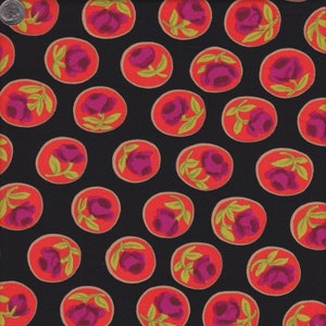 1 Fat Quarter Kaffe Fassett SURREY Rose Bud Cameos Red Black Floral Flowers Spring 2013 Quilting Sewing Westminster Fabric