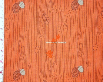 1 Yard Day At the Zoo Wood Grain Woodgrain Orange Faux Bois Acorn Camelot Cottons Baby Nursery Anton & Ink Quilting Sewing Fabric