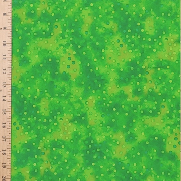 1 Yard JELLY FLANNEL Abstract Polk Dots Grass Green Lime Tonal Tone on Tone Saturated Color Gail Kessler Andover Quilting Sewing Fabric
