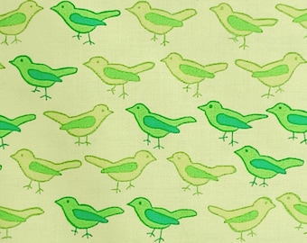 1 Fat Quarter NEST PETIT BIRDS Valori Wells Bright Pastels Aviary Tonal Green Little Bird Free Spirit Quilting Sewing Fabric