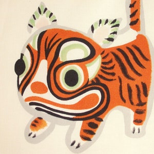 1/2 Yard Stück CHINESE FOLK TOYS Creme Huhn Tiger Hahn Katze Kind Kaninchen Traditionelles neues Jahr Folklorico A Henry Quilting Nähstoff